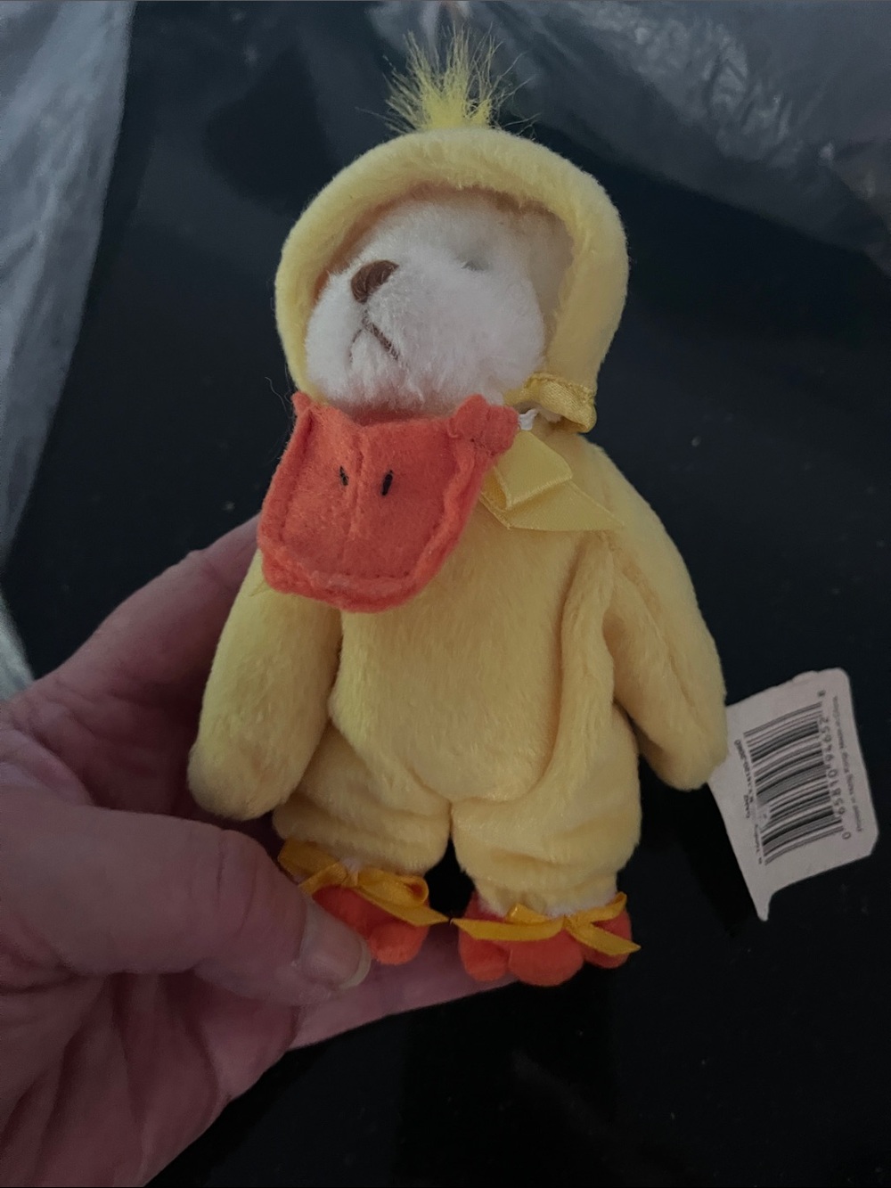 GANZ Yellow Plush Bear in Duck Costume with Orange Bill - Picture 1 of 5